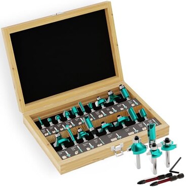 CSOOM 20PCS Router Bits 14Woodwork ToolsProfessional Carbide Milling Cutter Set Ideal for Woodworking Project