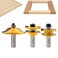 Exqutoo 3PCS 12 Shank Router Bit Set Raised Panel Cabinet Door Making Router Bits Cemented Carbide Router Bits Woodworking Tools Router Door Window Bits Tenon Joint Cutter Diameter 134