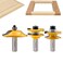 Exqutoo 3PCS 12 Shank Router Bit Set Raised Panel Cabinet Door Making Router Bits Cemented Carbide Router Bits Woodworking Tools Router Door Window Bits Tenon Joint Cutter Diameter 134