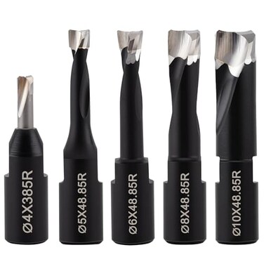 Hopson Tools Solid Carbide Bit for Domino Jointing Machines Cutter Set Includes 5 Solid Carbide Bits with Diameters of 4mm5mm6mm8mm and 10mm 5Pcs
