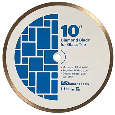 EDiamondTools 10 Diamond Saw Blades for Glass Mosaic 58 Arbor