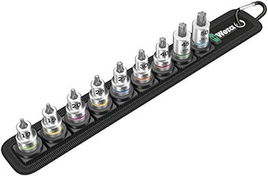 Wera 05003972001 Belt B 3 TORX HF Zyklop bit socket set with holding function 38 drive 9 pieces