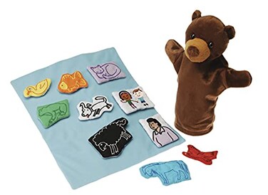 Constructive Playthings Brown Bear Brown Bear Puppet and Props Set for Children 12Piece with Bag Ages 3 Years and Up