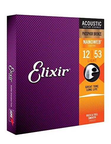 Elixir 16052 Acoustic Phosphor Bronze Nano Light 1253 3 Pack Bundle