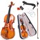 Kmise Violin 44 Full Size Solid Wood Fiddle for Adults Beginners Students Kidswith Hard Case with HygrometerViolin BowShoulder RestRosinExtra Strings