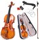 Kmise Violin 44 Full Size Solid Wood Fiddle for Adults Beginners Students Kidswith Hard Case with HygrometerViolin BowShoulder RestRosinExtra Strings