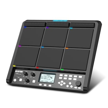 HXW PD708 Sample Pad Electronic Sampling Drum Pad for Drummers Live Performance 1000 Builtin Sounds 32GB Storage Onboard FX Customizable LEDs
