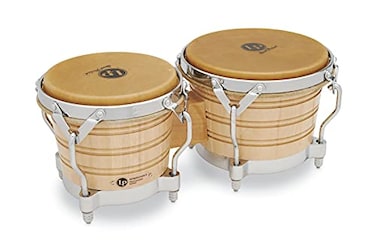Latin Percussion LP201A2 Bongo Drum Natural Chrome