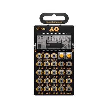 teenage engineering pocket operator PO24 office noise percussion drum machine and sequencer with parameter locks solo functionality and punchin effects
