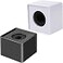 Onwon 2 Pieces Portable Square Cube Shaped Interview Mic Microphone Flag Station Logo Superior ABS Material Black and White
