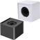 Onwon 2 Pieces Portable Square Cube Shaped Interview Mic Microphone Flag Station Logo Superior ABS Material Black and White