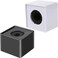 Onwon 2 Pieces Portable Square Cube Shaped Interview Mic Microphone Flag Station Logo Superior ABS Material Black and White