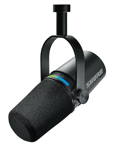 Shure MV7i Smart Microphone USBC XLR Mic for Podcasting Music Streaming with Builtin Audio Interface Auto Level Mode Advanced DSP AllMetal Design Black