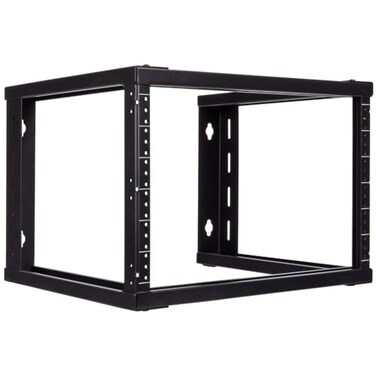NavePoint 6U Wall Mount Rack Server Rack for 19 Inch IT Equipment Open Frame Rack Network Rack for AV Server Equipment 16 Deep Rack Black