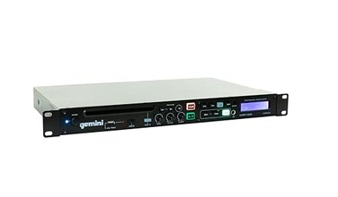 Gemini Professional Rackmount CD Player DJ CD Player with Pitch Control USB Media Player AntiShock Technology XLRRCA Outputs Remote Control for Venues Studios Events CDMP1500
