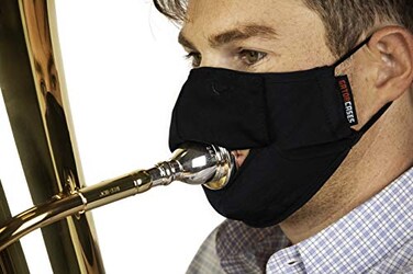 Gator Cases DoubleLayer Face Mask with Magnetized Cotton Flap Ideal for Wind Instrument Performance Small GBOMSMALLBK