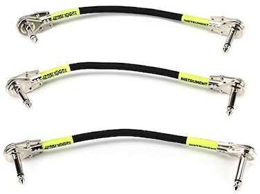 Ernie Ball Patch Cable 3Pack Flat AngleFlat Angle 6in Black P06059