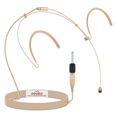 Pyle Double OverEar Microphone Headset Professional HandsFree Omnidirectional Wired Audio Boom Condenser Microphone Headset w 35mm 14 Adapter 12m Cable and Windscreen