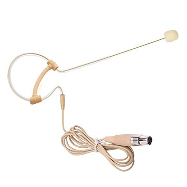 Haoin Single Ear Headset Microphone Earset Headworn Mic Compatible with AKG Wireless System Bodypack Transmitter with 12m Cable Windscreen Mini XLR 3 Pin TA3F Plug