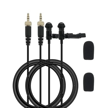 PDEEY 2Pack Mic Replacement for DJI Rode Sennheiser Wireless Transmitter Lavalier Lapel Microphone Wearable Omnidirectional 35mm TRS