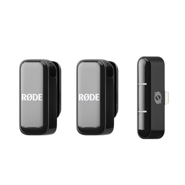Rode RDE Wireless Micro Compact Wireless Microphone for Lightning X Through 14 Two Mics with Charging Case for Smartphone Content Creation Black NOT for iPhone 15