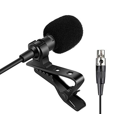 Sujeetec Lavalier Microphone Lapel Microphone Compatible with AKG Samson Wireless Transmitter Unidirectional Condenser Mic Mini XLR TA3F Plug