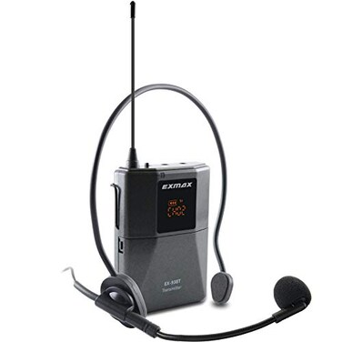 EXMAX EX938 Wireless Headset Microphone Tour Guide System Interpreter Transmitter Translator in Your Ear for Church Translation Simultaneous Interpretation UHF938SingleTransmitter