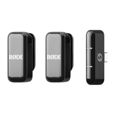 Rode RDE Wireless Micro Compact Wireless Microphone Two Mics with Charge Case for Smartphone Content Creation USBC Black