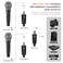 Elimavi Wireless Microphone System 24GHz Wireless Plugon XLR Dual Transmitter Receiver for Dynamic MicMixerPA System2 Transmitters Connecting Microphones for Synchronous Transmission