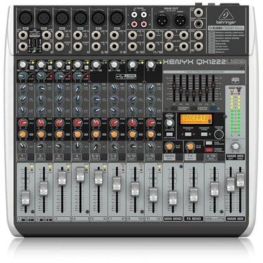Behringer XENYX QX1222USB Premium 16Input 22Bus Mixer with XENYX Mic Preamps and Compressors Klark Teknik MultiFX Processor Wireless Option and USBAudio Interface