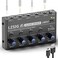 LZSIG Mini Audio Mixer Stereo Line Mixer for SubMixing Ultra LowNoise 4Channel 14 18 TS TRS Output and Input for Electronic Drum Guitars Bass Keyboards