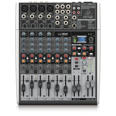 Behringer XENYX X1204USB Premium 12Input 22Bus Mixer with XENYX Mic Preamps and Compressors British EQ 24Bit MultiFX Processor and USBAudio Interface