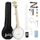 Mulucky 5 String Banjo Mini 26 Inch Travel Banjo Maple Closed Solid Back Beginner Kit With Gig Bag Tuner Picks Strings Strap B805