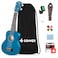 Donner Soprano Ukulele for Beginners 21 Inch Ukelele Starter Bundle Kit with Free Online Lessons Bag Strap String Tuner Picks Cloth Ukalalee Yukalalee Blue