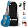 Donner Soprano Ukulele for Beginners 21 Inch Ukelele Starter Bundle Kit with Free Online Lessons Bag Strap String Tuner Picks Cloth Ukalalee Yukalalee Blue