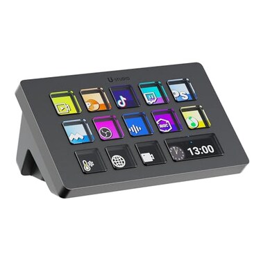 ULANZI D200 UStudio Macro Keyboard Stream Controller 14 LCD Keys 13 Customizable Macro Keys Deck to Control Apps and Software Trigger Actions in OBS Twitch YouTube and more for MacPC