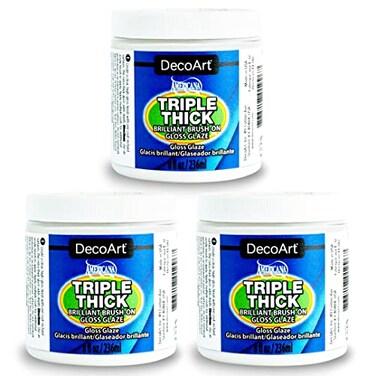 DecoArt Triple Thick Gloss Glaze Jar 8fl oz 3 Pack
