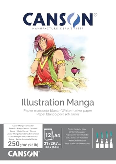 Canson Illustation 250gsm Drawing Paper highWhite Smooth Texture A4 pad Including 12 Sheets