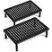 LOTEYIKE TVMonitor Riser Desktop Stand Flat Screen Sturdy Metal Laptop Computer Shelf for Printer iMac 3 Height Adjustable PC with Mesh Platform 2 Pack
