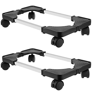 KOHAND 2 Pack Computer Tower Stand Black CPU Stand Adjustable Mobile CPU Stand with Locking Caster Wheels PC Tower Stand Holder for Floor Carpet