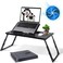 Asltoy Laptop Desk for Bed Foldable Lap Tray With Internal USB Fans Height Angle Adjustable Tablet Stand Notebook Breakfast Table