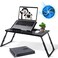 Asltoy Laptop Desk for Bed Foldable Lap Tray With Internal USB Fans Height Angle Adjustable Tablet Stand Notebook Breakfast Table