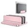 OMOTON Vertical Laptop Stand Updated Double Version Desktop Aluminum Mac Book Stand with Adjustable Dock Size Fits All Mac Book Surface Chrome Book and Gaming Laptops Up to 173 inRosegold