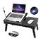 Moclever Laptop Bed Stand Adjustable Laptop Table with Cooling Fan Foldable Laptop Desk with USB Hub LED Light Storage MultiFunctional Computer Tray for Bed Sofa Home and Office