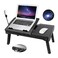 Moclever Laptop Bed Stand Adjustable Laptop Table with Cooling Fan Foldable Laptop Desk with USB Hub LED Light Storage MultiFunctional Computer Tray for Bed Sofa Home and Office