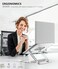 BoYata Laptop Stand Adjustable MultiAngle Laptop Holder Compatible for Laptops up to 17 inches Sturdy Aluminum Silicone Silver