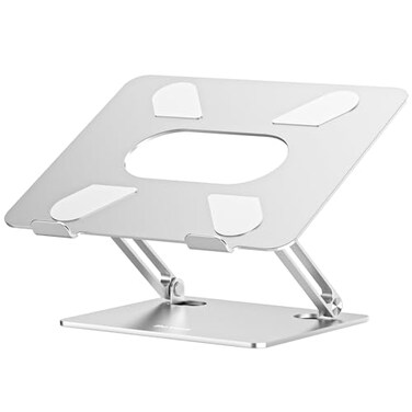 BoYata Laptop Stand Adjustable MultiAngle Laptop Holder Compatible for Laptops up to 17 inches Sturdy Aluminum Silicone Silver