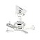 QualGear ProAV QGKITVA3INW Projector Mount Kit Accessory Vaulted Ceiling Adapter 3 15 White