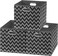 SIMPLE HOUSEWARE 13Inch Collapsible Fabric Cube Storage Bin with Handles Printed Design 3 Pack Black