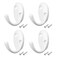 uxcell 4 Pcs Wall Mounted Hook Robe Hooks Single Coat Hanger Hanging Zinc Alloy White